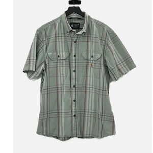 Carhartt Loose Fit Button Front Cotton Plaid Shirt - Size Large